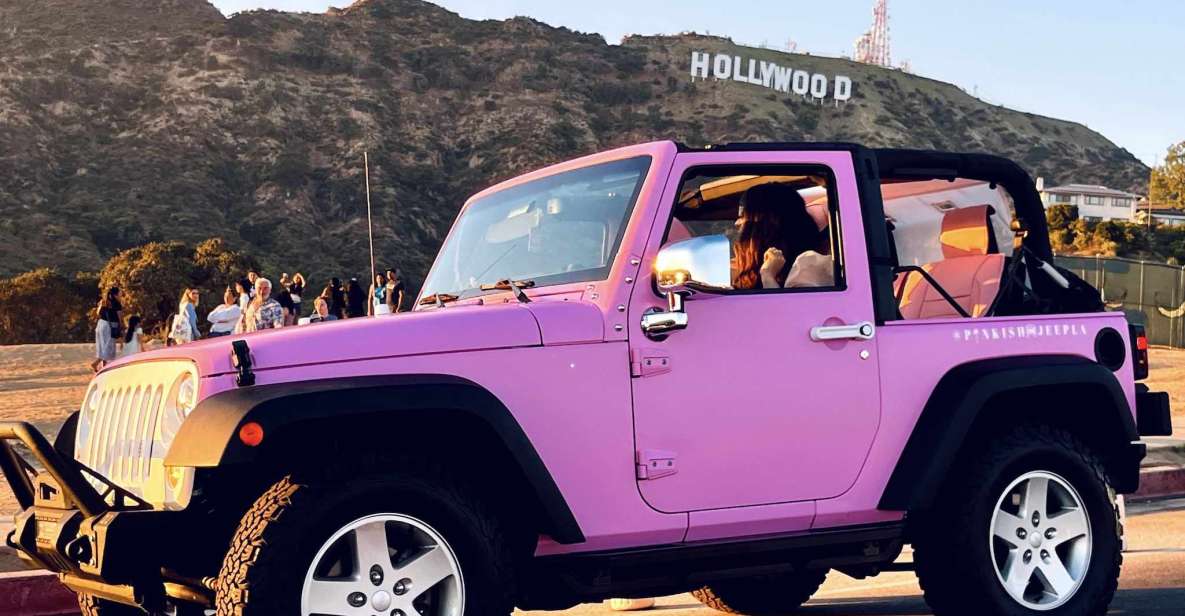 Los Angeles: Hollywood Sign Tour on an Open Pink Jeep - Free Cancellation Policy