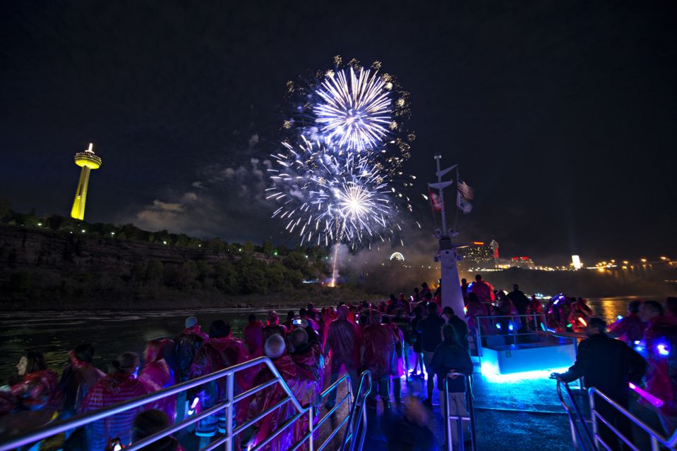 Niagara Falls at Night: Illumination Tour & Fireworks Cruise - Skylon Tower Experience