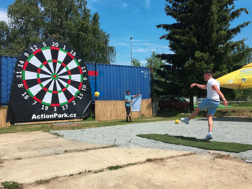 Prague: Giant Football Darts Game With Round of Beers & BBQ - Flexible Timing and Bookings