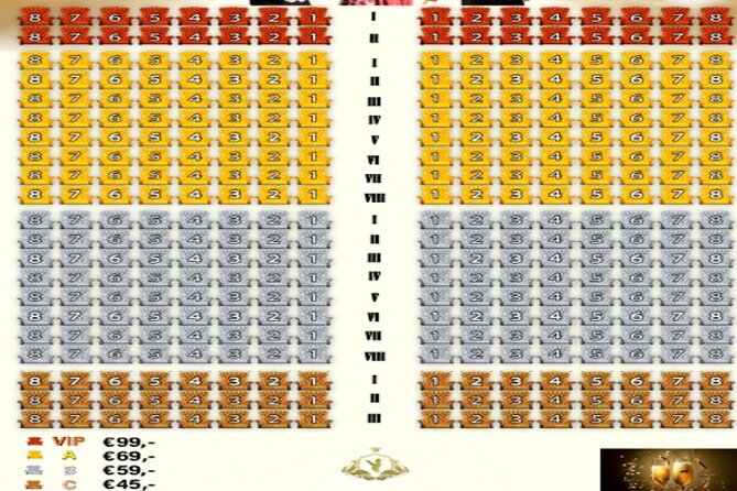 Wiener Royal Orchestra Concert Only - Seating Arrangements