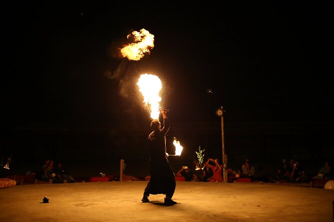 Dubai Desert Safari With Belly Dance, Fire Show and Tanura Show-The Full Package - Mesmerizing Fire Dancing Spectacle