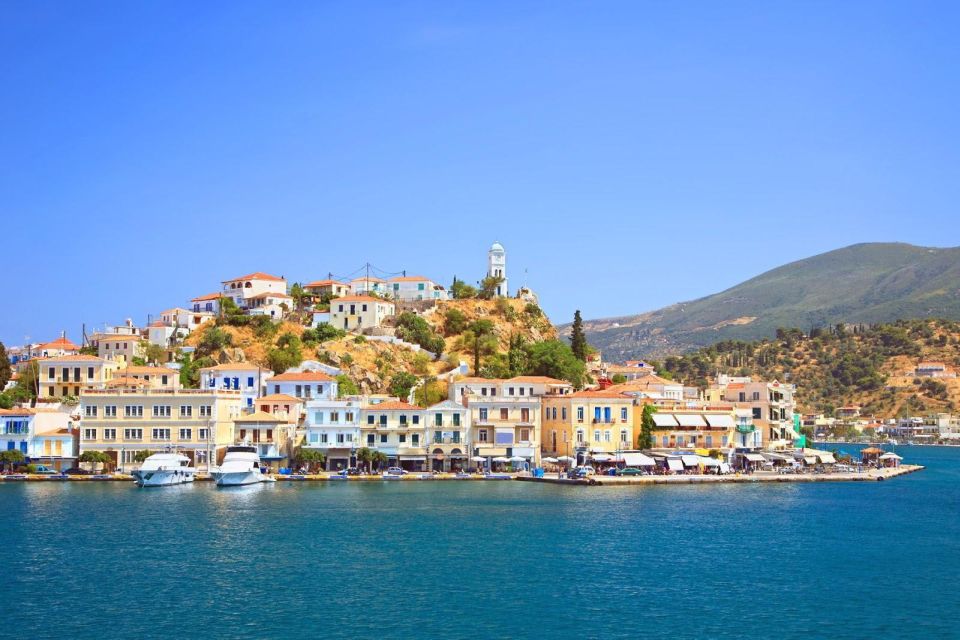 From Athens to Poros and Hydra Islands Private 8H Yacht Tour - Exploring Poros Town