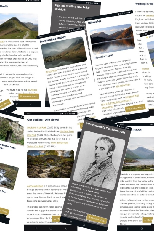 Literary Lake District (Interactive Guidebook) - William Wordsworths Destinations