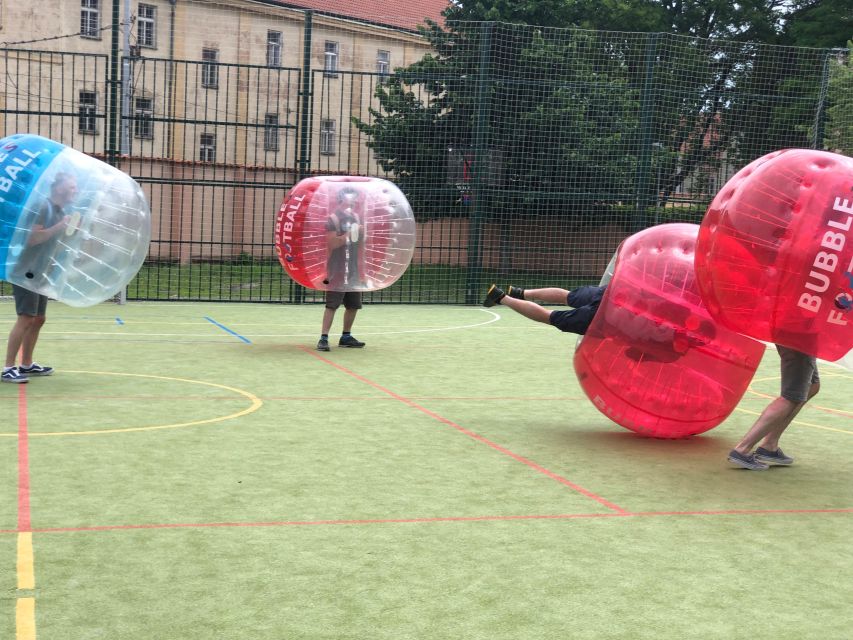 Prague: Bubbles Football in City Centre of Prague - Pre-game Preparation