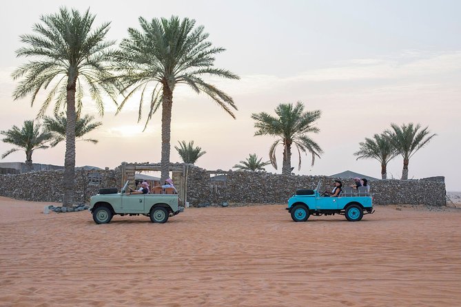 Private Vintage Land Rover Heritage Desert Safari- 4 Course Dinner & Activities - Falconry Display, Dancing, and Music