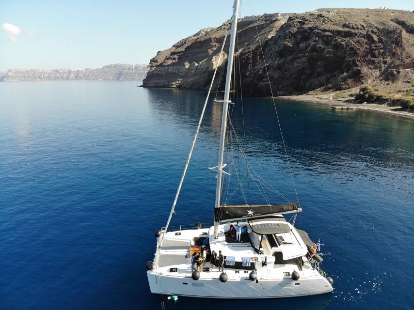 Santorini: Catamaran Cruise With Meal & Open Bar - Safety and Comfort Features