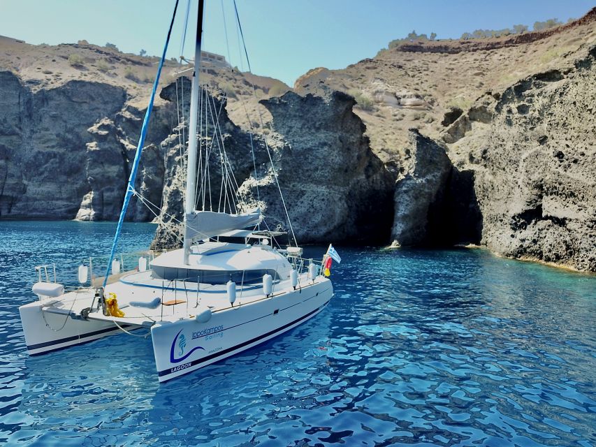 Santorini: Private Catamaran Excursion With Food and Drinks - Greek Buffet Meal