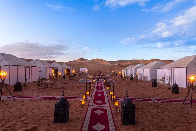 One Night in Private Camp in the Sahara Desert in Merzouga With Dinner - Location and Accommodations