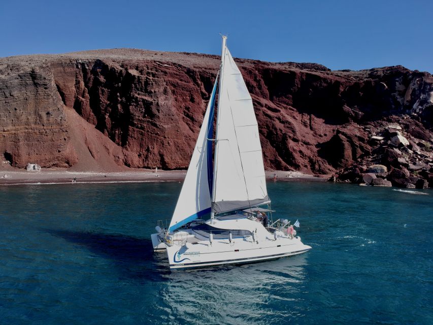 Santorini: Full Day Catamaran Excursion With Food & Drinks - Live Tour Guide