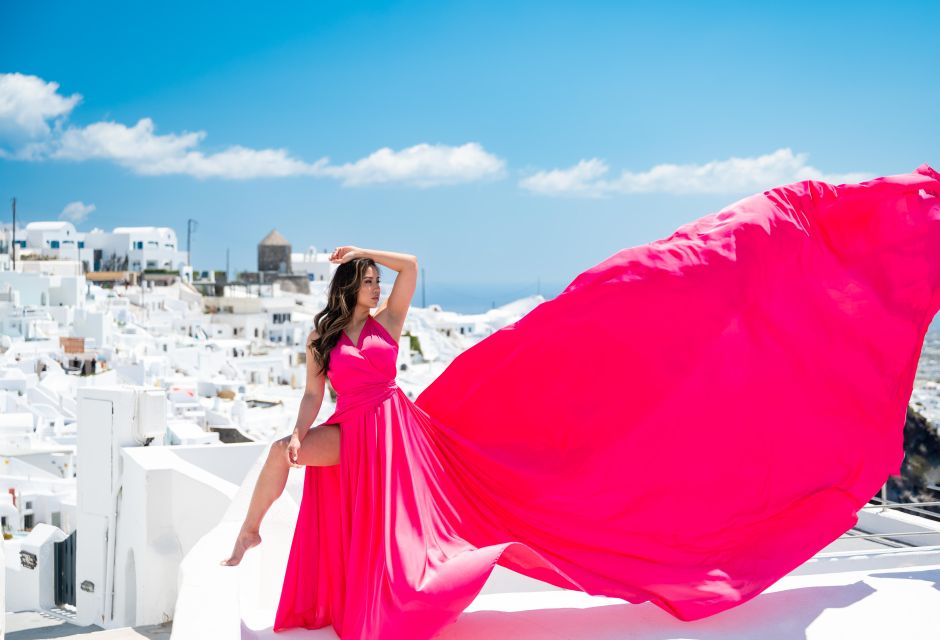 Santorini: Proffessional Flying Dress Photoshoot - Refund and Cancellation Policy