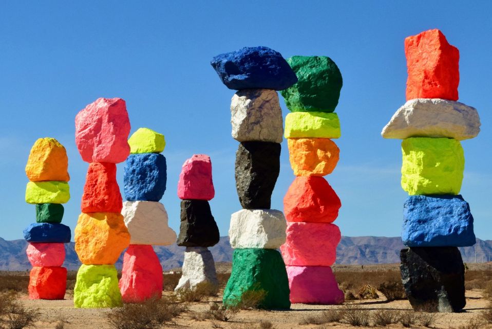 Las Vegas: Mojave, Red Rock Sign and 7 Magic Mountains Tour - Visiting Seven Magic Mountains