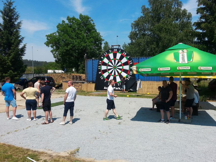 Prague: Giant Football Darts Game With Round of Beers & BBQ - Frequently Asked Questions