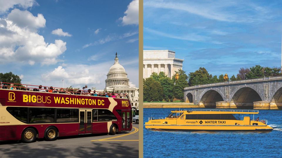 DC: Hop-on Hop-off Bus Tour & Sightseeing Water Taxi Cruise - Key Points