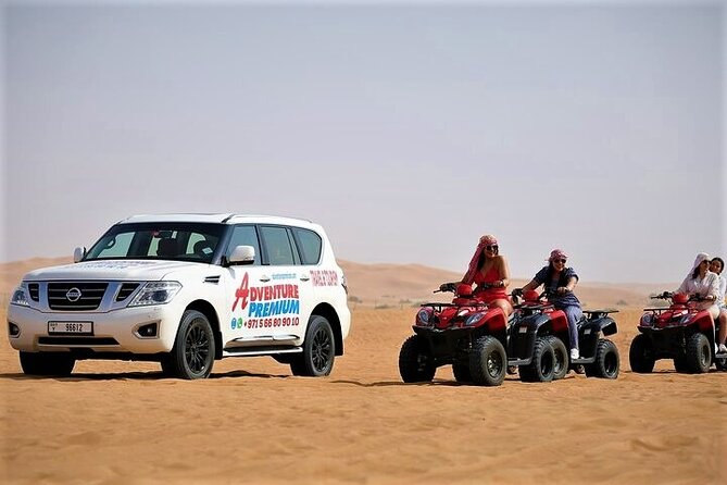 Dubai Desert Safari With Quad Bike, Dune Bashing, Camel Ride, Sand Boarding &Bbq - Key Points