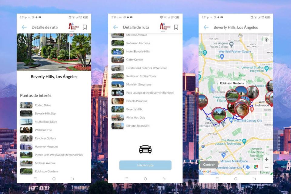 Los Angeles Self-Guided Tour App - Multilingual Audioguide - Key Points