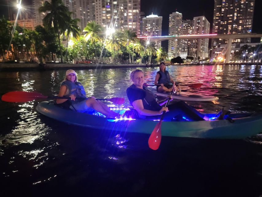 Miami: Guided LED-LIT Kayak Night Tour With Drinks - Key Points