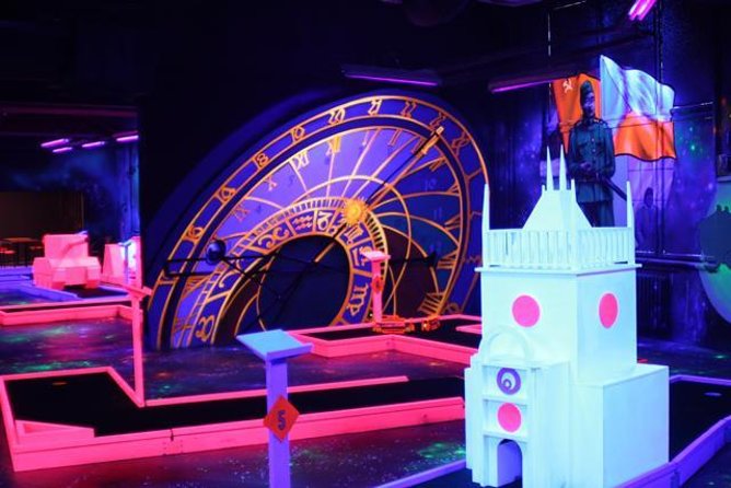 Prague Black Light Mini Golf Admission Ticket - Key Points