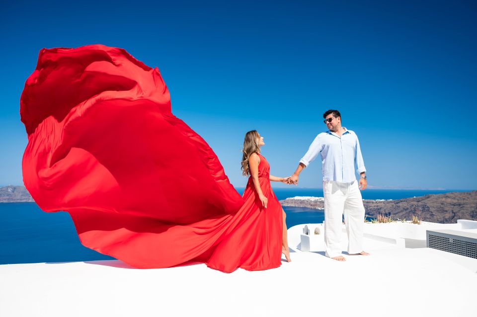 Santorini: Proffessional Flying Dress Photoshoot - Key Points