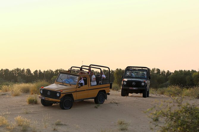 Dubai: Morning Heritage Safari by Vintage G Class & Al Marmoom Oasis - Traditional Arabic Coffee