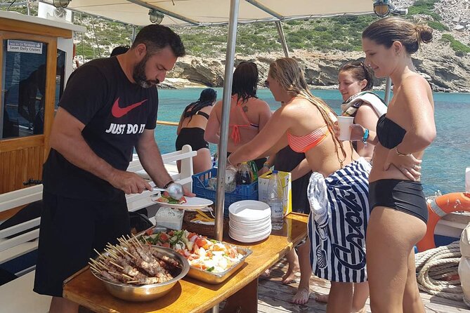 Koufonissia & Rina Cave With BBQ Lunch - Delicious Greek BBQ Lunch Onboard