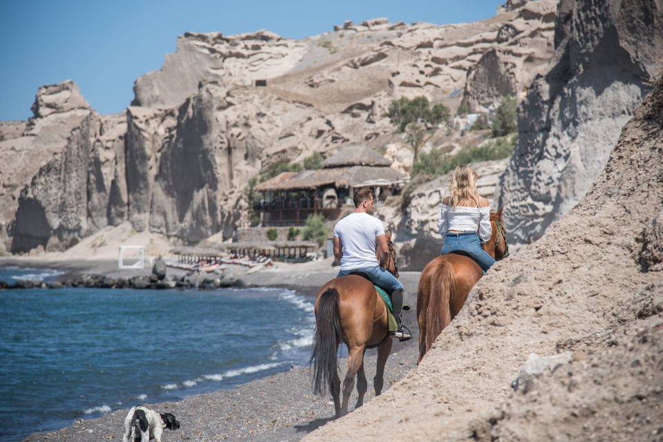 Santorini: Horse Riding Trip to Black Sandy Beach - Scenic Photo Opportunities