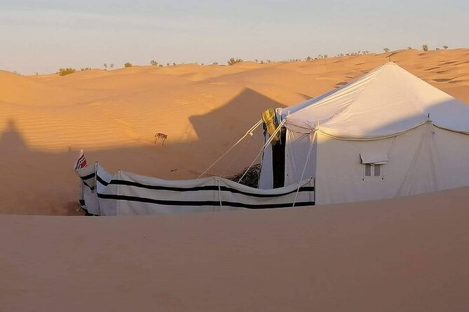 2 Days Tour to Douz & Ksar Ghilan Oasis. and an Overnight in the Sahara Under Bedouin Tent .. Dinner in the Camp, Private Jeep - With English Speaking Guide. - Inclusions