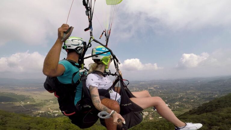 Corfu: Paragliding Tandem Flight Above Pelekas Town Activity Overview