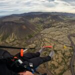 Tandem Paragliding Over The Rugged Lava Fields At Blue Mountains Paragliding Adventure In Iceland