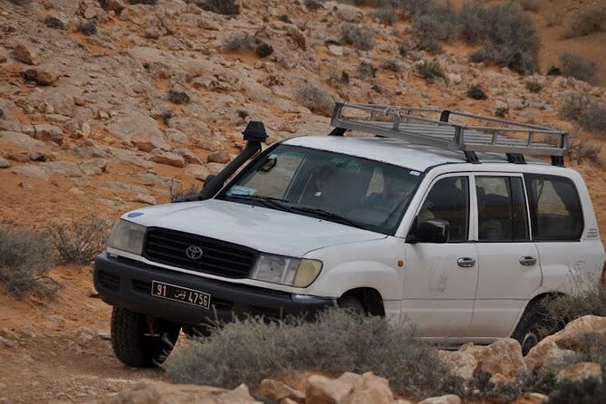 2 Days Tour to Douz & Ksar Ghilan Oasis. and an Overnight in the Sahara Under Bedouin Tent .. Dinner in the Camp, Private Jeep - With English Speaking Guide. - Key Points