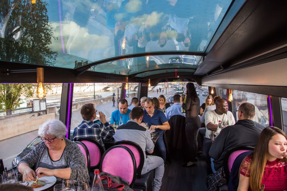 Champs Elysées Crazy Lunch Bus With a Glass of Champagne - Inclusions and Amenities