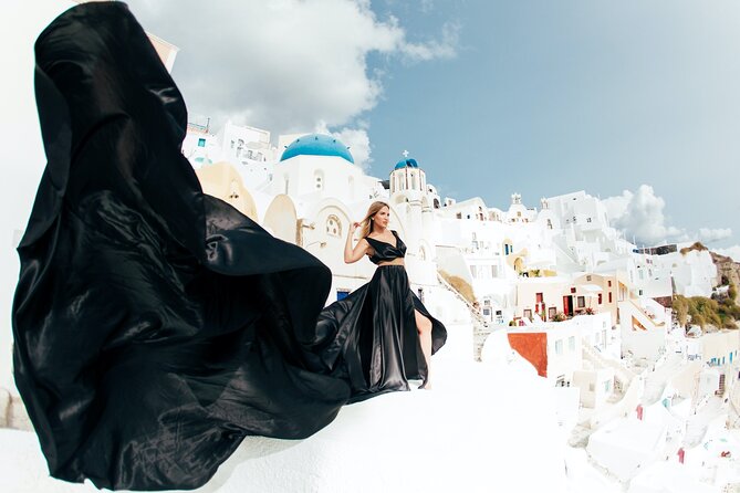 Photoshoot in Flying Dresses in Santorini  - Cancellation Policy