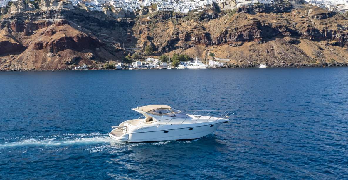 Santorini: Private Yacht Cruise With Open Bar and Meal - Amenities and Inclusions