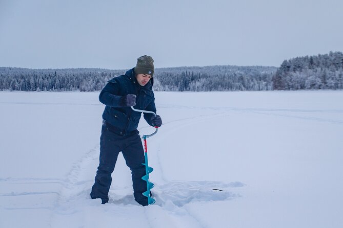 Snowshoeing Adventure With Ice-Fishing, Fire and Survival - Frozen Lake Ice Fishing