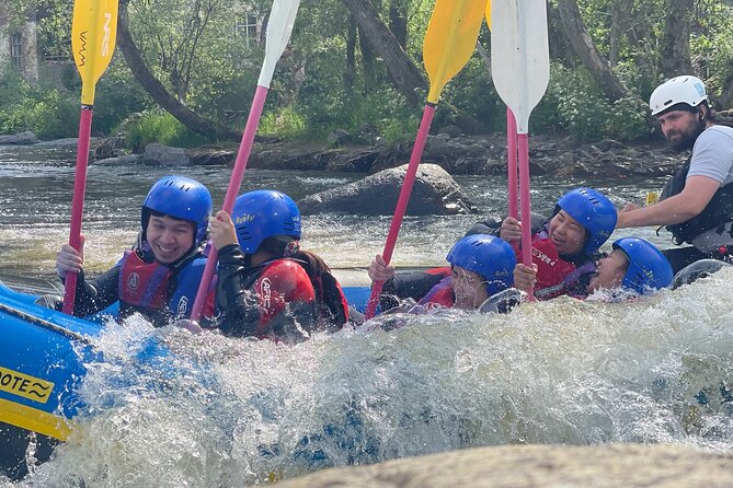 Whitewater Rafting on the River Dee From Llangollen - Panoramic Welsh Countryside