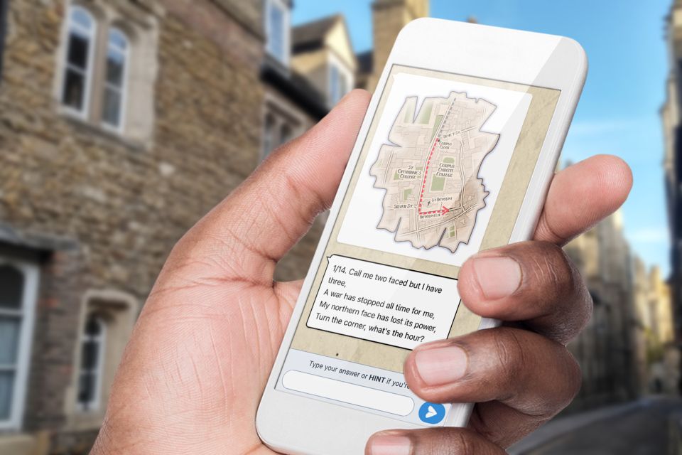 Cambridge: Self-Guided Smartphone Treasure Hunt - Interacting With Virtual Characters