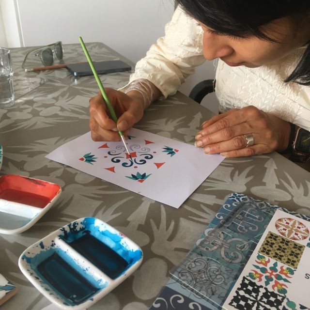 Lisbon:Azulejosdesign/Create Your Own Tile - Drawing and Painting Process