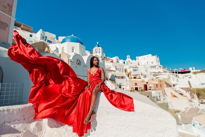 Photoshoot in Flying Dresses in Santorini  - Reviews