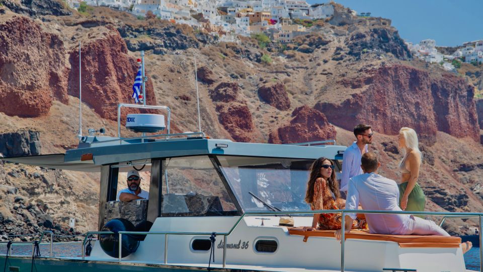 Santorini: Private Diamond 36 Motor Yacht Caldera Cruise - Booking and Availability