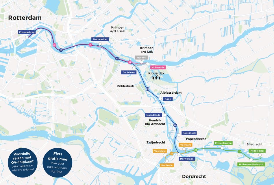 Rotterdam: Waterbus Ticket to Dordrecht And/Or Kinderdijk - Permitted Items and Restrictions