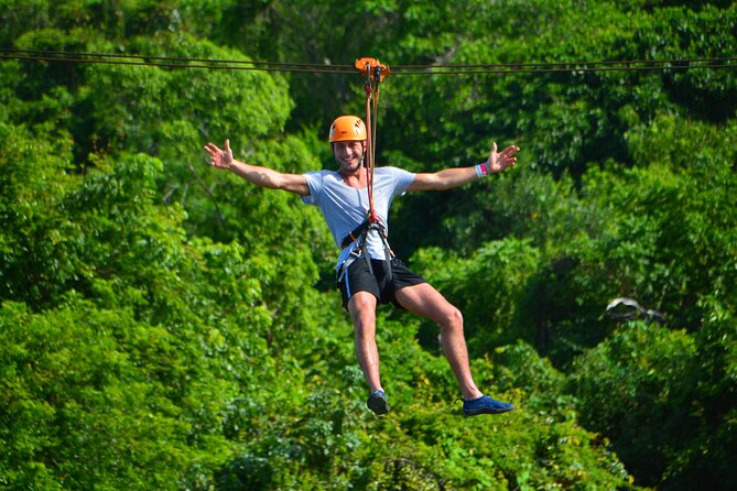 Zipline Mega Splash at Bavaro Adventure Park - Perfect for Families and Thrill-Seekers