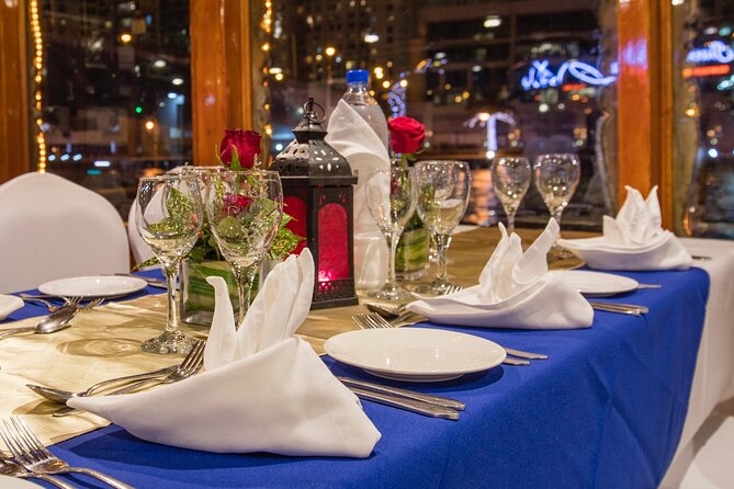 Dubai Marina Royal Dinner Dhow Cruise Including Transfers - Ambiance and Entertainment on Board