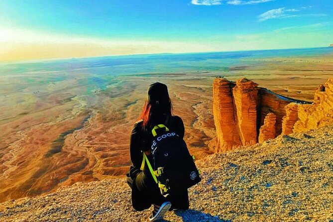 Edge Of The World Riyadh Sunset Hiking,camel Ride & Bat Cave Vist Overview