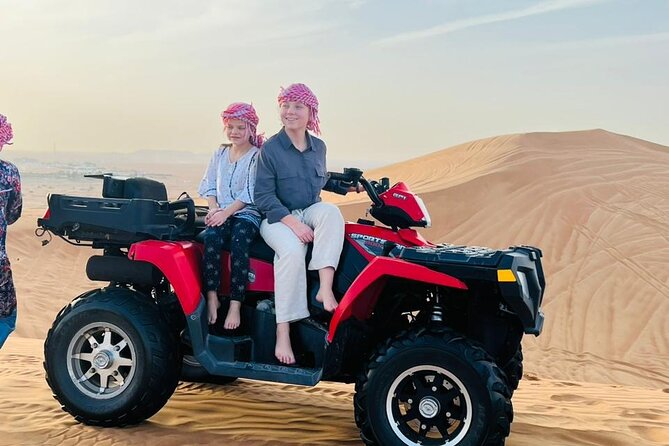 Evening Desert Safari With Quad Bike & BBQ Dinner/ Camel Trekking/ Sand Surfing - Included Adventure Activities