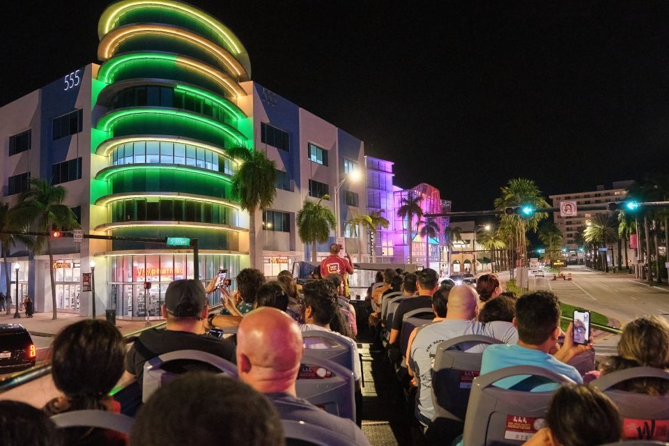 Miami: Open-Top Bus Sightseeing Night Tour With Live Guide - Itinerary and Landmarks