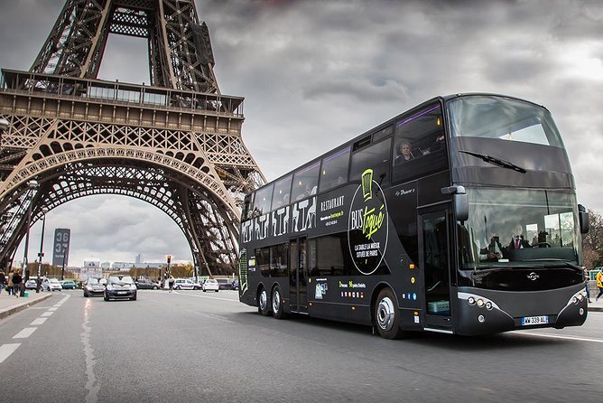 Paris Lunch Bus Toque With Glass of Champagne on Champs-Elysees - Luxury Bus Tour