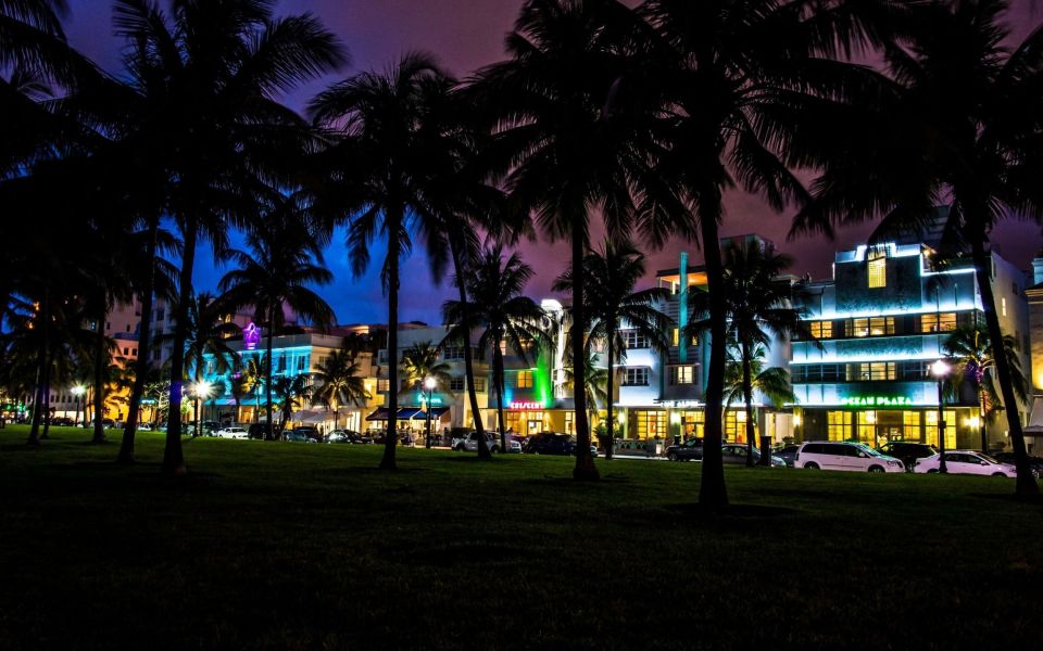 Miami: Open-Top Bus Sightseeing Night Tour With Live Guide - Key Points