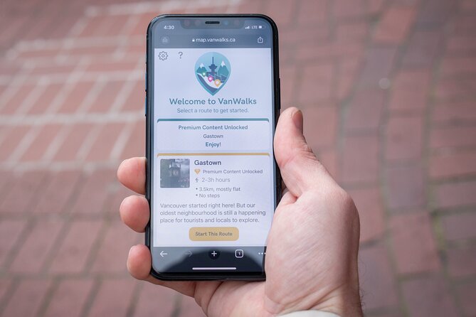 Self-Guided Smartphone Walking Tour of Gastown - Tour Availability and Duration