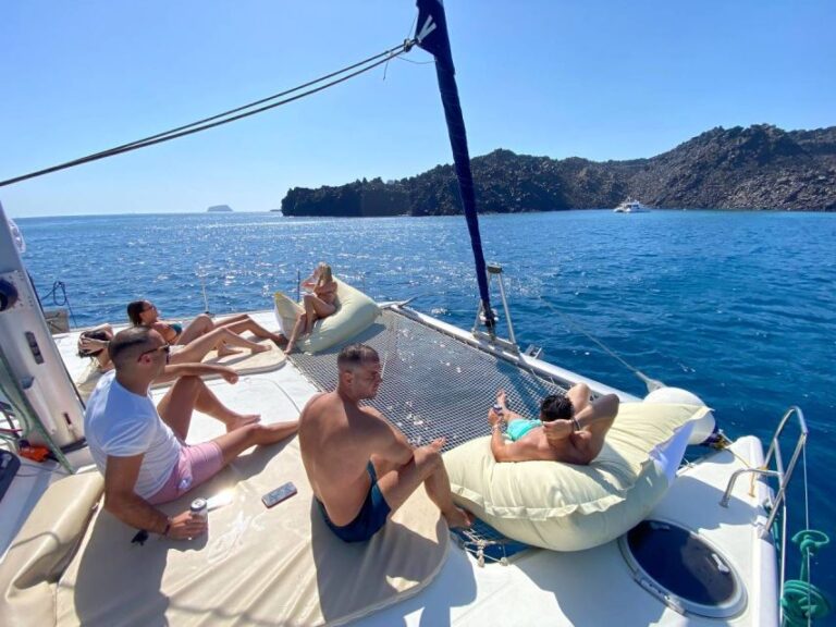 Best Of Santorini Private Half Day Catamaran Cruise Overview And Pricing