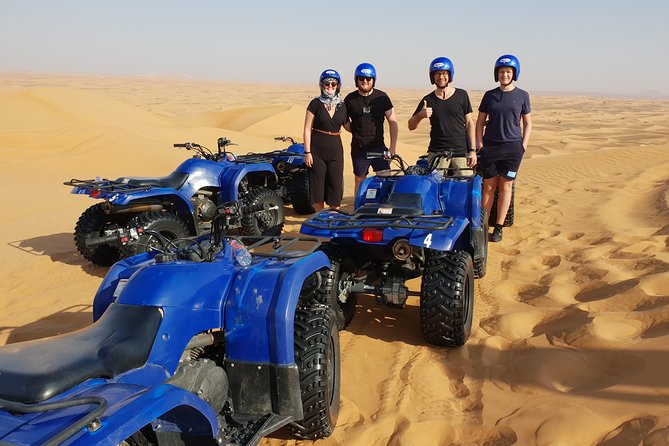 Dubai: Quad Bike Safari, Camels, & Camp With Bbq Dinner Highlights Of The Experience