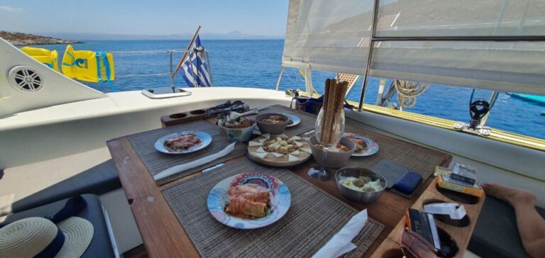 Hersonissos: Private Catamaran To Dia Island With Meal Catamaran Cruise Overview